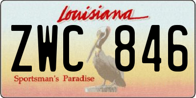 LA license plate ZWC846