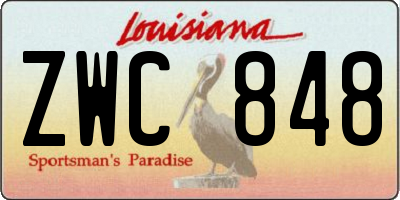 LA license plate ZWC848