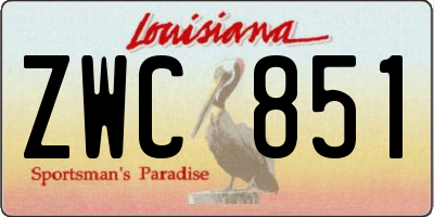 LA license plate ZWC851