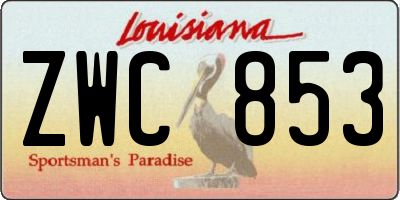 LA license plate ZWC853