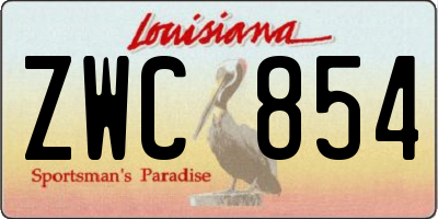 LA license plate ZWC854