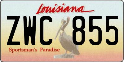 LA license plate ZWC855