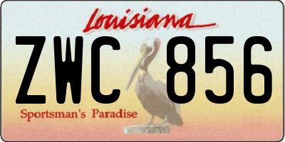 LA license plate ZWC856