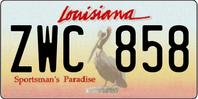 LA license plate ZWC858