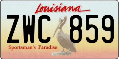 LA license plate ZWC859