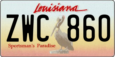 LA license plate ZWC860