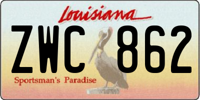 LA license plate ZWC862