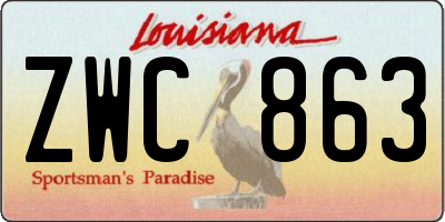 LA license plate ZWC863