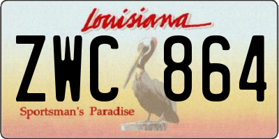 LA license plate ZWC864