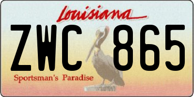 LA license plate ZWC865