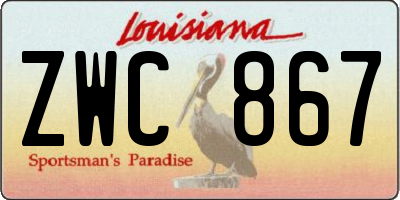 LA license plate ZWC867