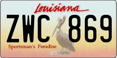 LA license plate ZWC869