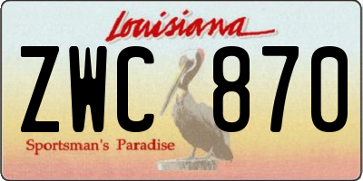 LA license plate ZWC870