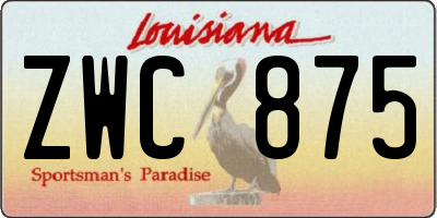 LA license plate ZWC875