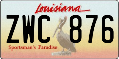 LA license plate ZWC876