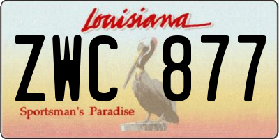 LA license plate ZWC877