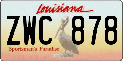 LA license plate ZWC878