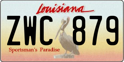 LA license plate ZWC879