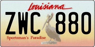 LA license plate ZWC880