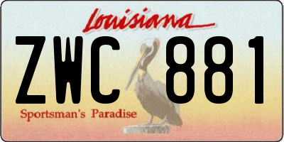 LA license plate ZWC881