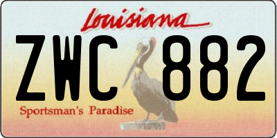 LA license plate ZWC882