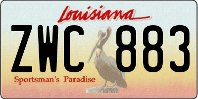 LA license plate ZWC883
