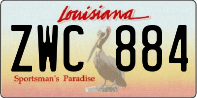 LA license plate ZWC884