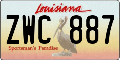 LA license plate ZWC887