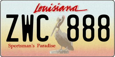 LA license plate ZWC888