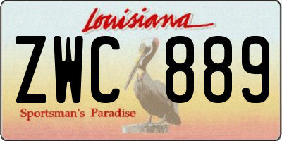 LA license plate ZWC889