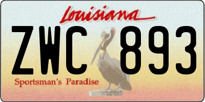 LA license plate ZWC893