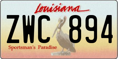 LA license plate ZWC894