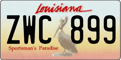 LA license plate ZWC899