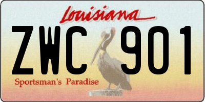 LA license plate ZWC901