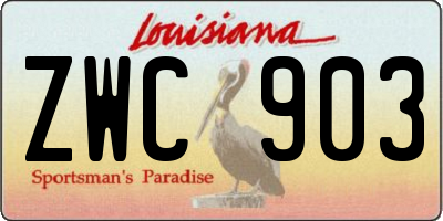 LA license plate ZWC903