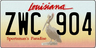 LA license plate ZWC904