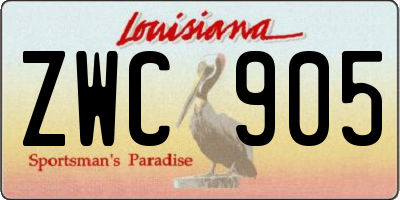 LA license plate ZWC905