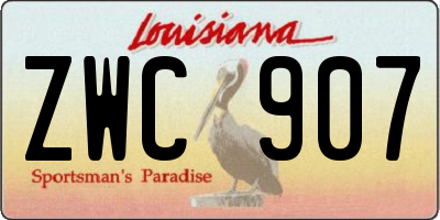 LA license plate ZWC907