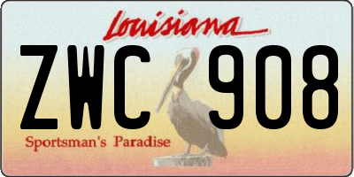 LA license plate ZWC908