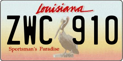 LA license plate ZWC910