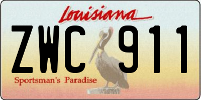 LA license plate ZWC911