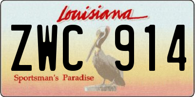 LA license plate ZWC914