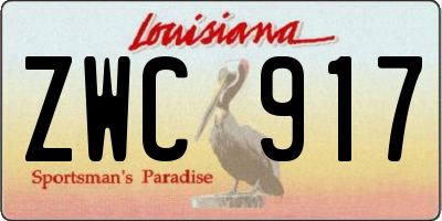 LA license plate ZWC917
