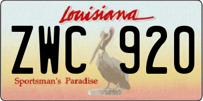 LA license plate ZWC920