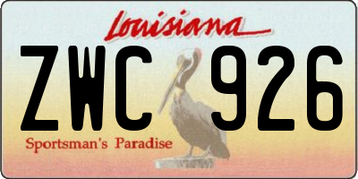 LA license plate ZWC926