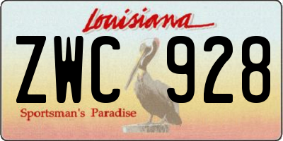 LA license plate ZWC928