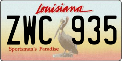 LA license plate ZWC935