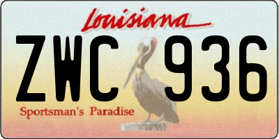 LA license plate ZWC936