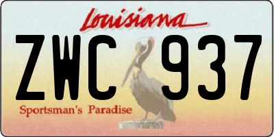 LA license plate ZWC937