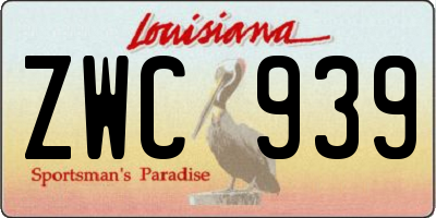 LA license plate ZWC939